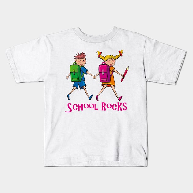 School Rocks Kids T-Shirt by Netdweller